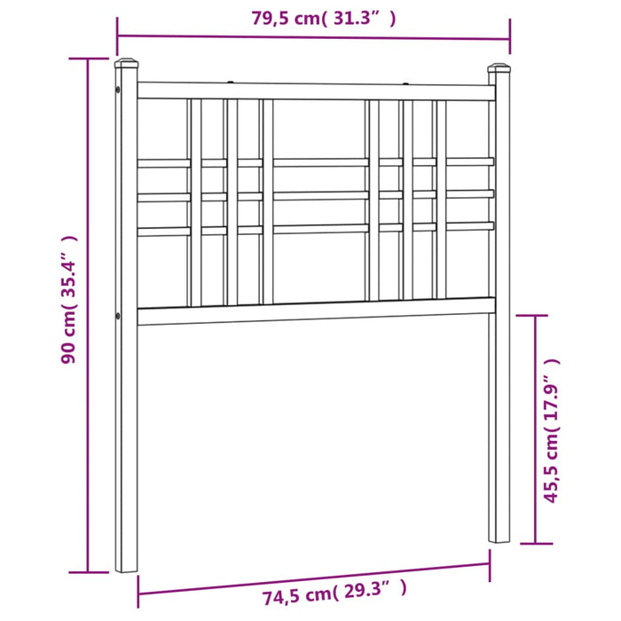 Metal Headboard Black 75cm