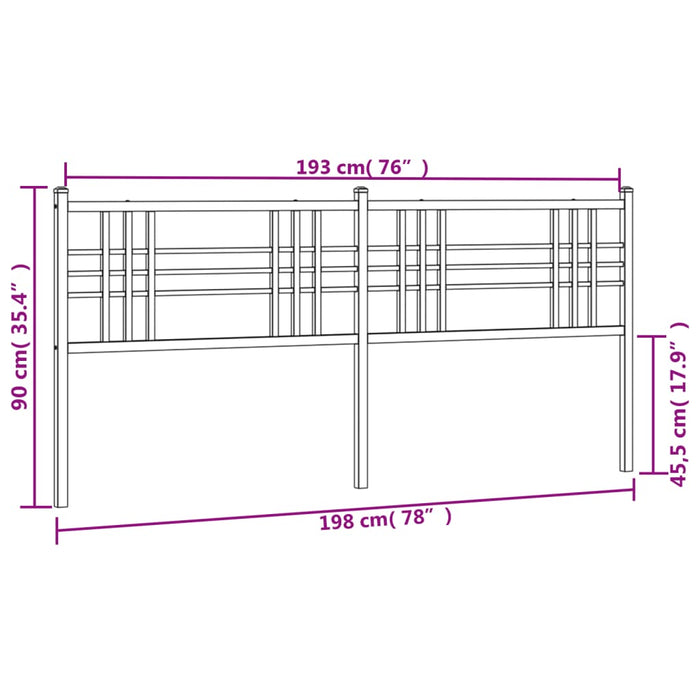 Metal Headboard White 193cm