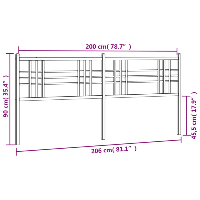 Metal Headboard White 200cm