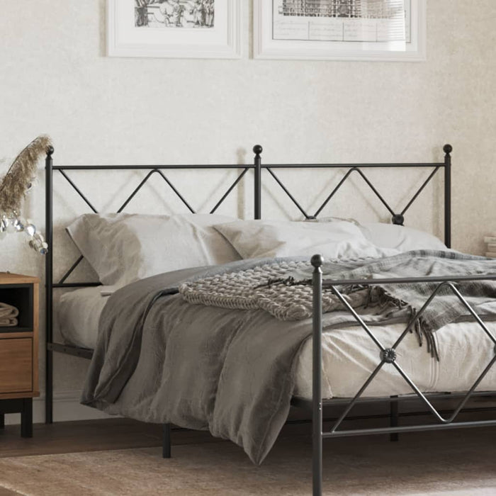 Metal Headboard Black 150cm