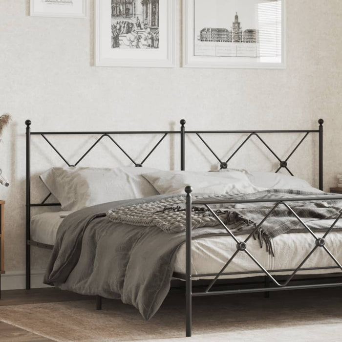 Metal Headboard Black 180cm