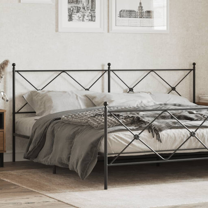 Metal Headboard Black 193cm