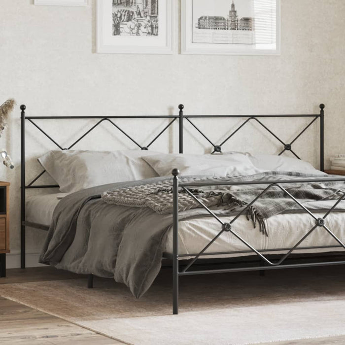 Metal Headboard Black 200cm