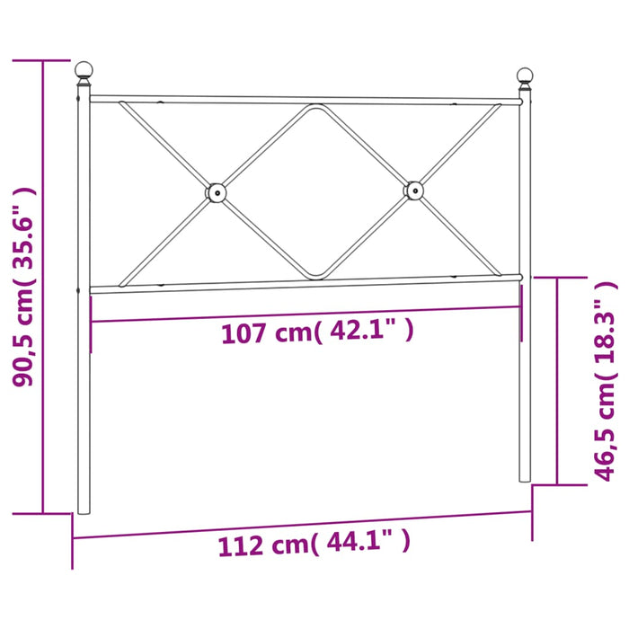 Metal Headboard White 107cm