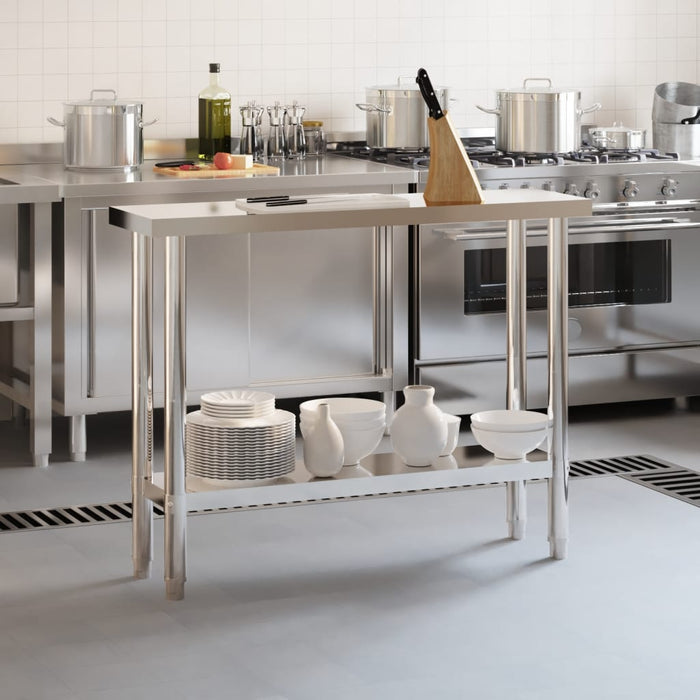 Kitchen Work Table 110x30x85 cm Stainless Steel