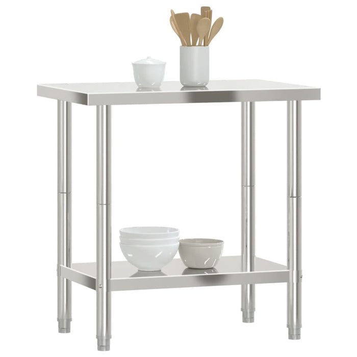 Kitchen Work Table 82.5x55x85 cm Stainless Steel