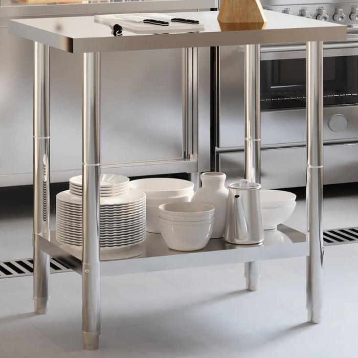 Kitchen Work Table 82.5x55x85 cm Stainless Steel