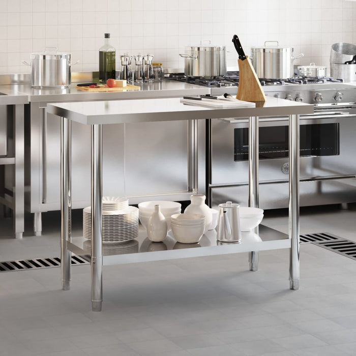 Kitchen Work Table 110x55x85 cm Stainless Steel