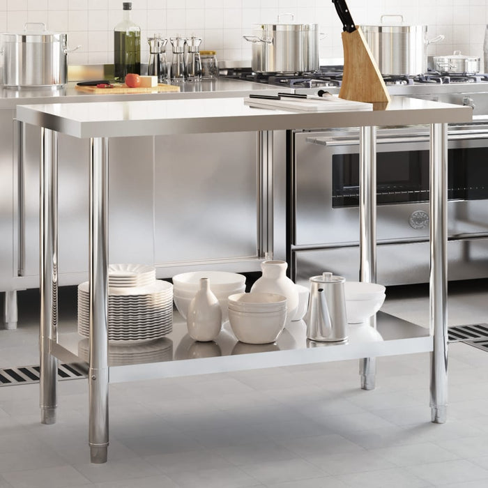 Kitchen Work Table 110x55x85 cm Stainless Steel