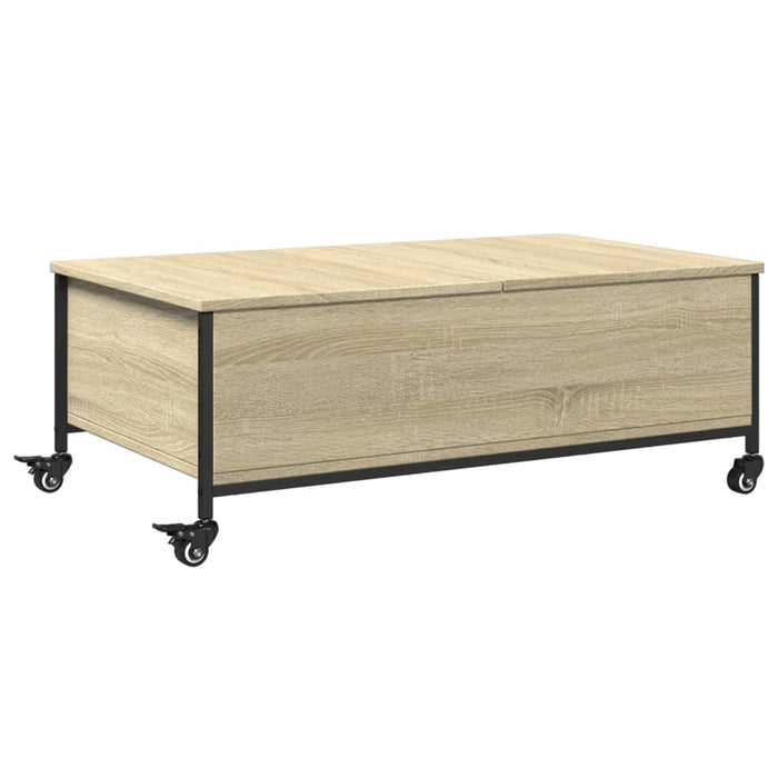 Журнальный столик на колесах Sonoma Oak 91x55x34 см Инженерное дерево