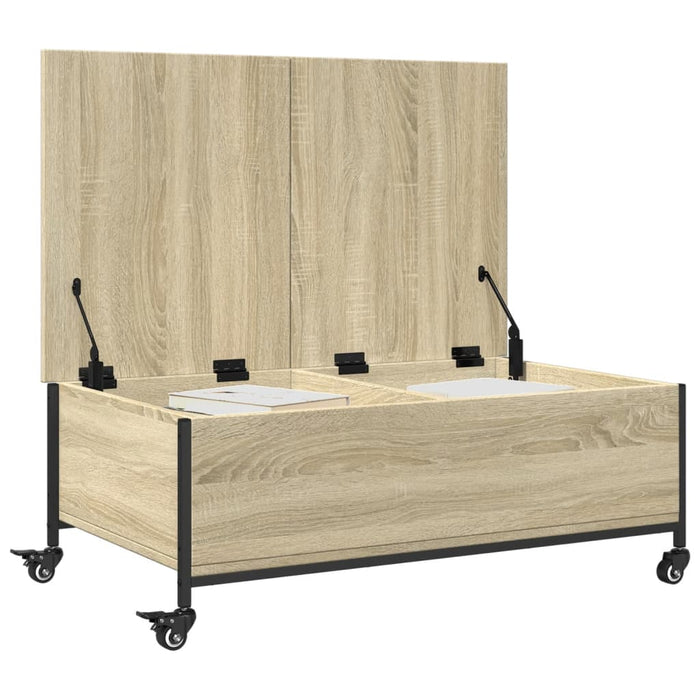 Журнальный столик на колесах Sonoma Oak 91x55x34 см Инженерное дерево