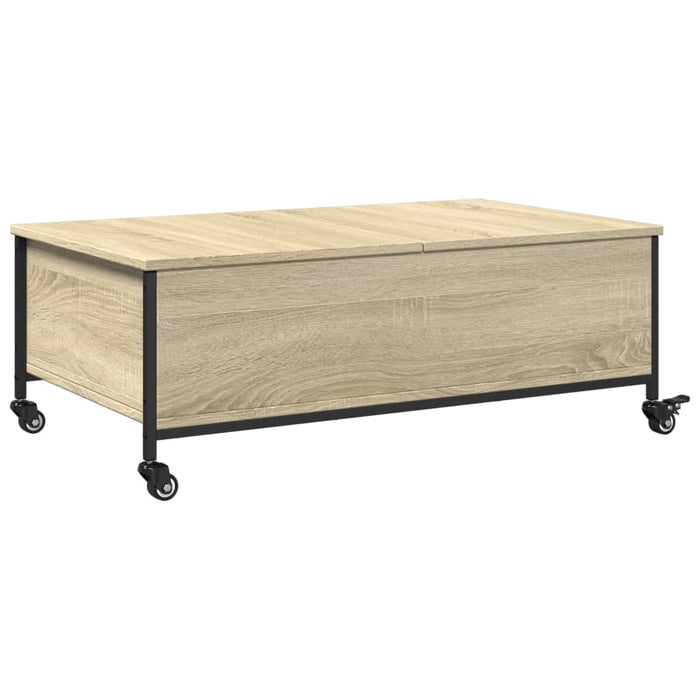 Журнальный столик на колесах Sonoma Oak 91x55x34 см Инженерное дерево