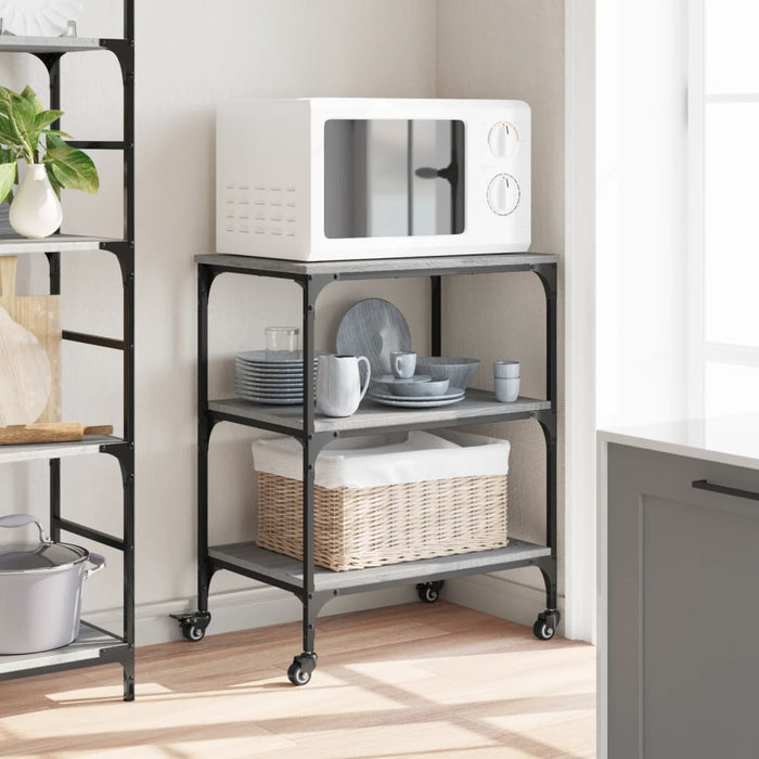 Kitchen Trolley Grey Sonoma 60x41x76 cm Engineered Wood