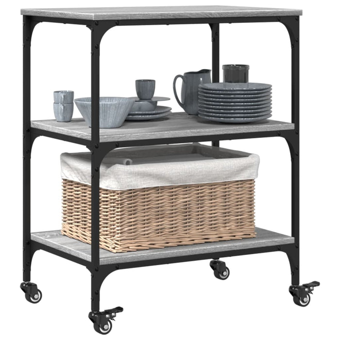 Kitchen Trolley Grey Sonoma 60x41x76 cm Engineered Wood