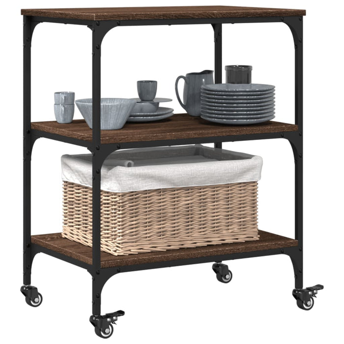 Kitchen Trolley Brown Oak 60x41x76 cm Engineered Wood