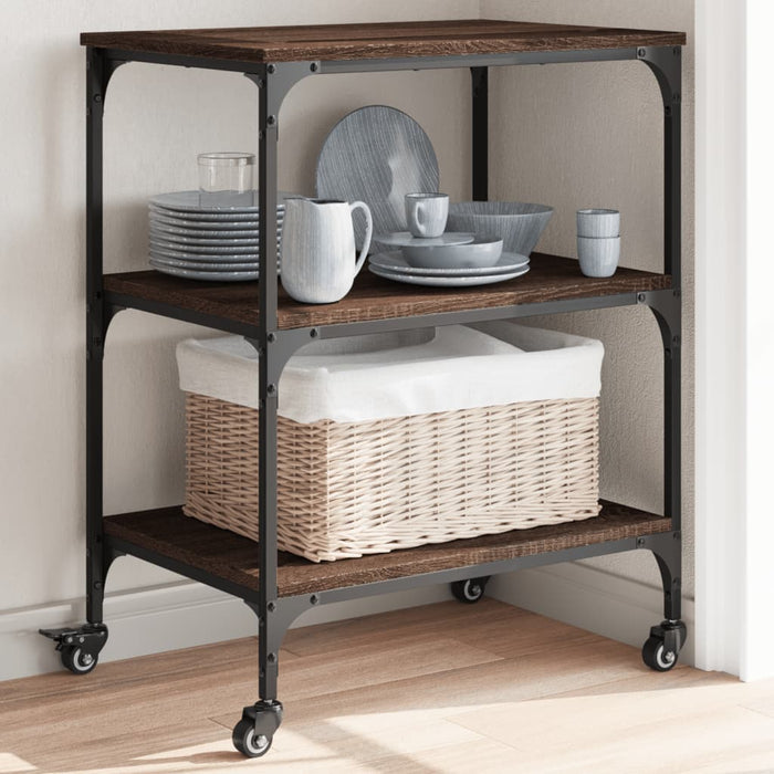 Kitchen Trolley Brown Oak 60x41x76 cm Engineered Wood