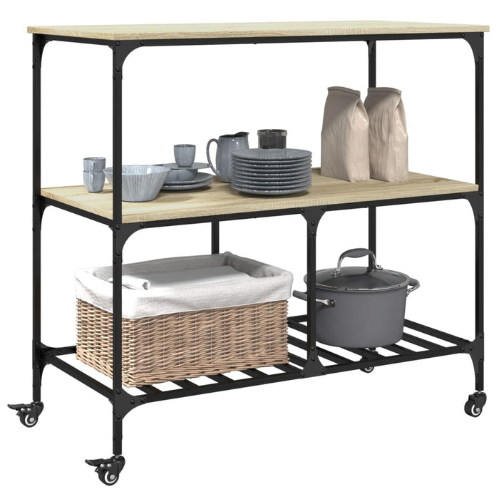 Kitchen Trolley Sonoma Oak 100x50x95 cm Engineered Wood