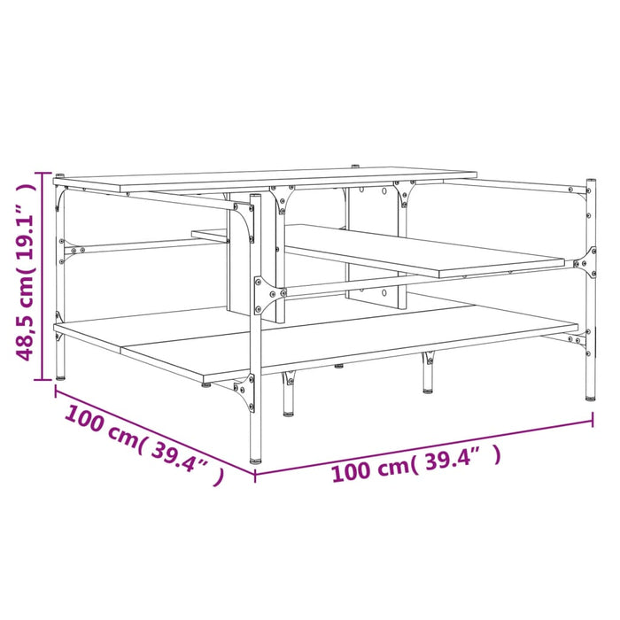 Masuta de cafea Stejar Sonoma 100x100x48,5 cm Lemn de inginerie