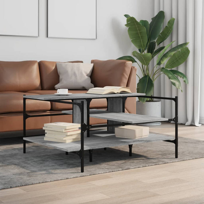 Coffee Table Grey Sonoma 100x100x48.5 cm Engineered Wood