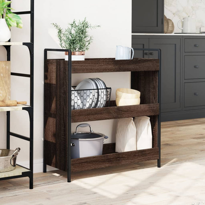 Kitchen Trolley Brown Oak 70x30x82 cm Engineered Wood