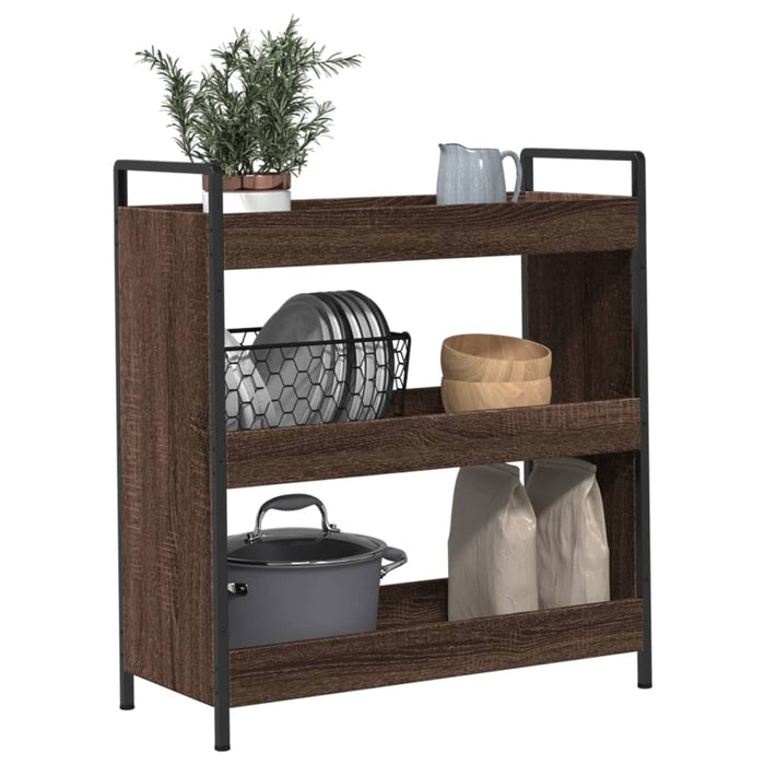 Kitchen Trolley Brown Oak 70x30x82 cm Engineered Wood