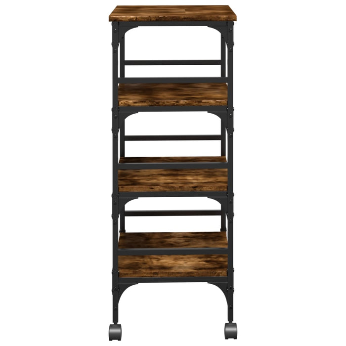 Kitchen Trolley Smoked Oak 45x35x89.5 cm Engineered Wood