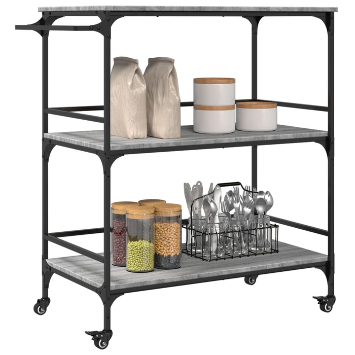 Kitchen Trolley Grey Sonoma 100.5x50x105 cm Engineered Wood