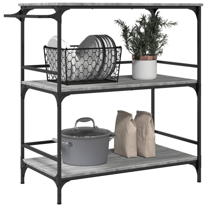 Kitchen Trolley Grey Sonoma 100.5x50x105 cm Engineered Wood