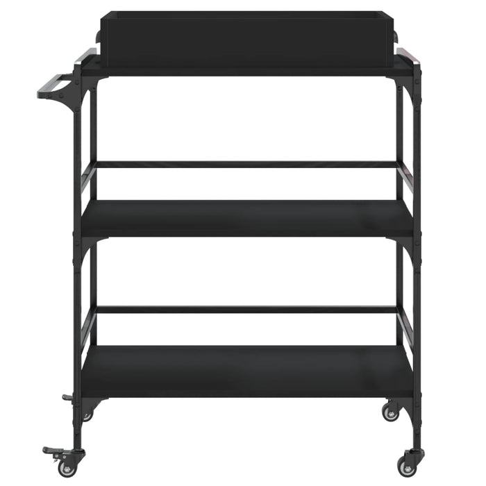 Kitchen Trolley Black 81.5x41x92.5 cm Engineered Wood