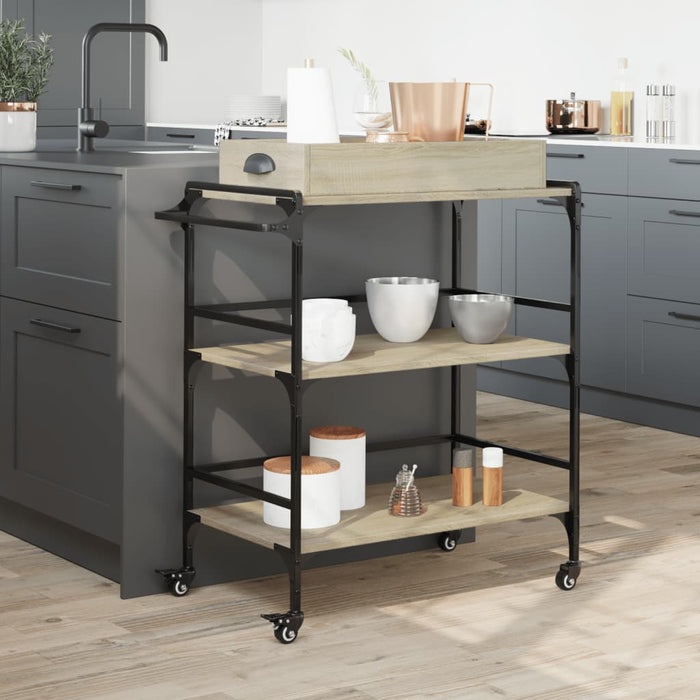 Kitchen Trolley Sonoma Oak 81.5x41x92.5 cm Engineered Wood