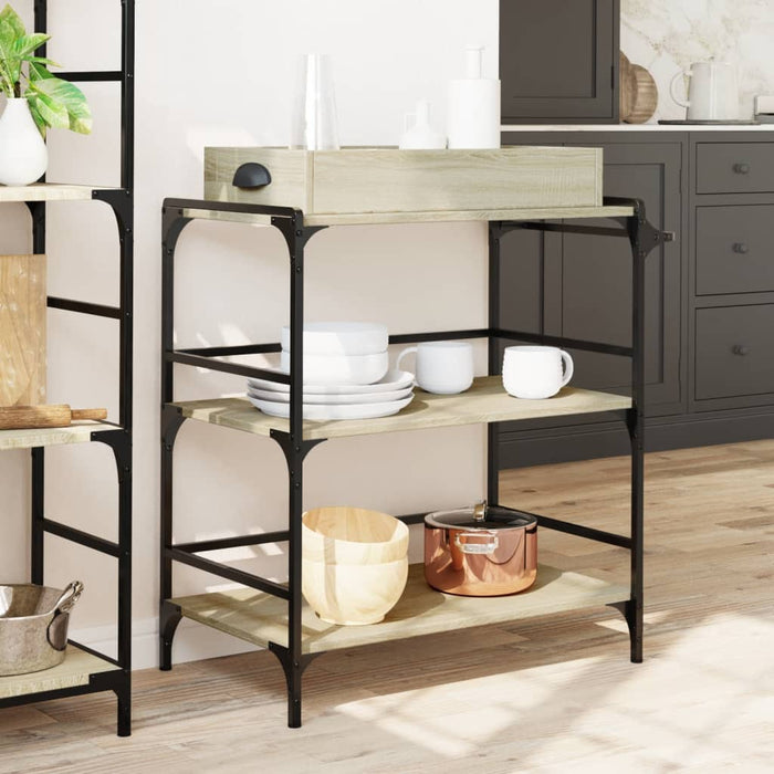 Kitchen Trolley Sonoma Oak 81.5x41x92.5 cm Engineered Wood