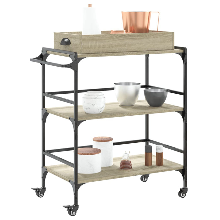 Kitchen Trolley Sonoma Oak 81.5x41x92.5 cm Engineered Wood