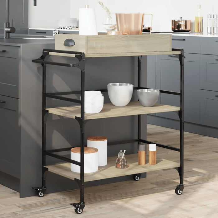 Kitchen Trolley Sonoma Oak 81.5x41x92.5 cm Engineered Wood