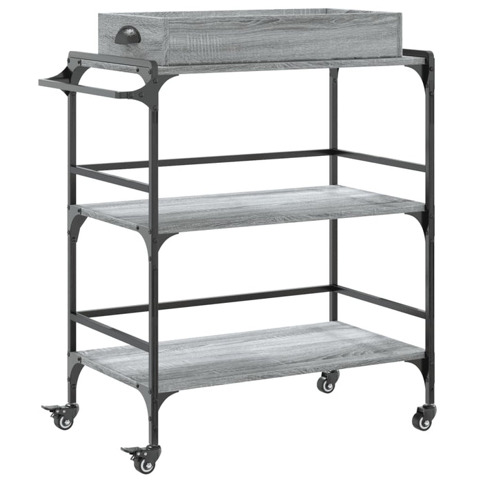 Kitchen Trolley Grey Sonoma 81.5x41x92.5 cm Engineered Wood