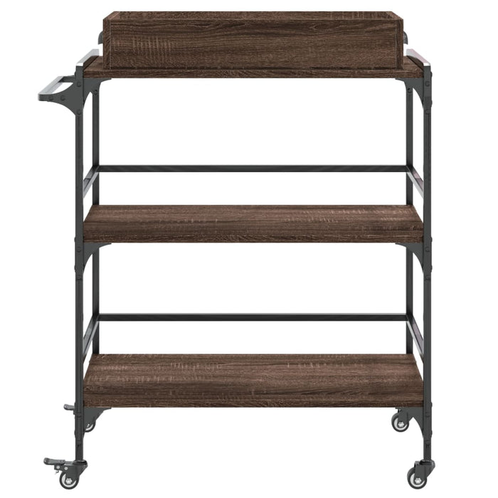 Kitchen Trolley Brown Oak 81.5x41x92.5 cm Engineered Wood