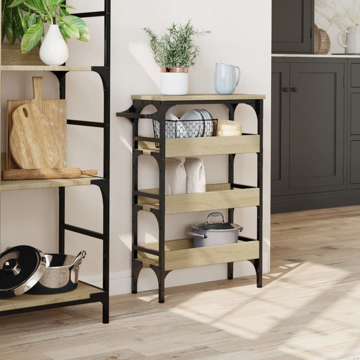 Kitchen Trolley Sonoma Oak 53x20x76 cm Engineered Wood