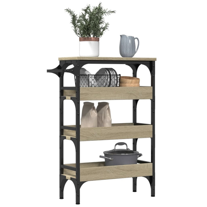 Kitchen Trolley Sonoma Oak 53x20x76 cm Engineered Wood