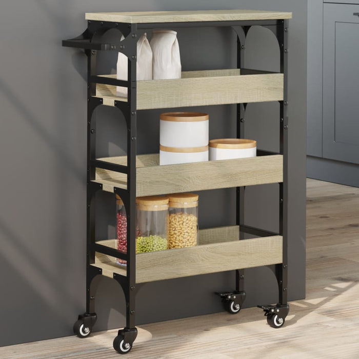 Kitchen Trolley Sonoma Oak 53x20x76 cm Engineered Wood