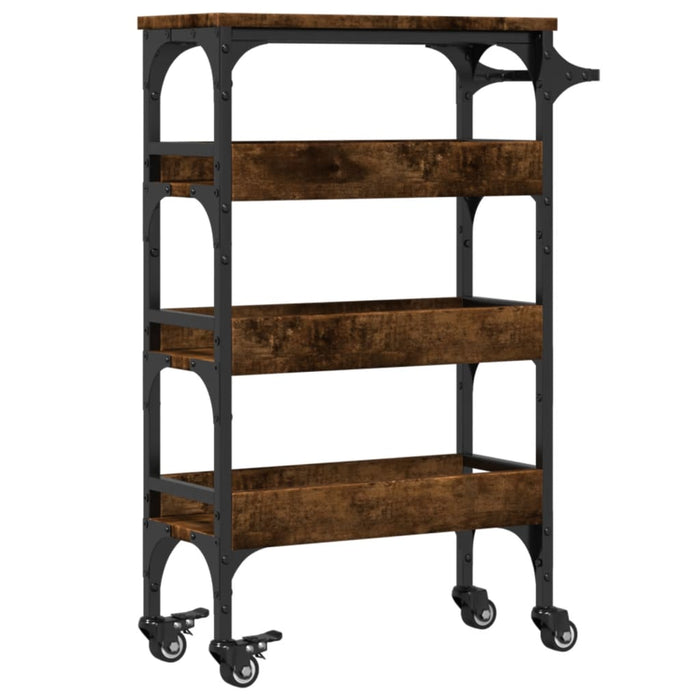 Kitchen Trolley Smoked Oak 53x20x76 cm Engineered Wood