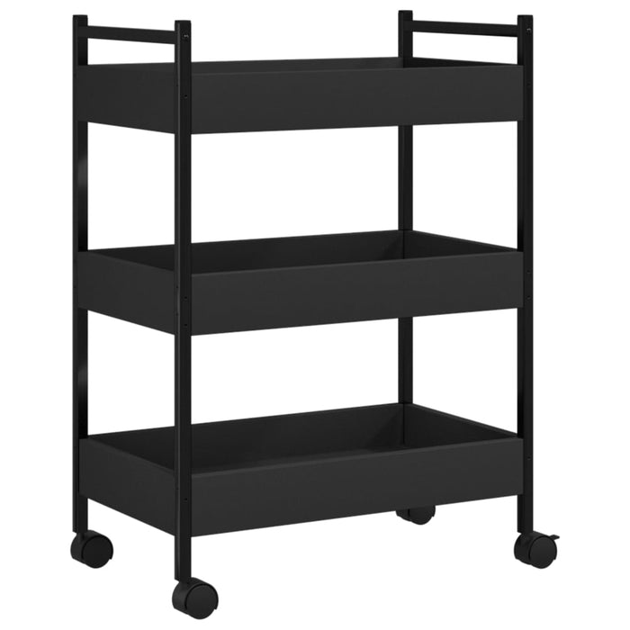 Kitchen Trolley Black 50x30x70 cm Engineered Wood