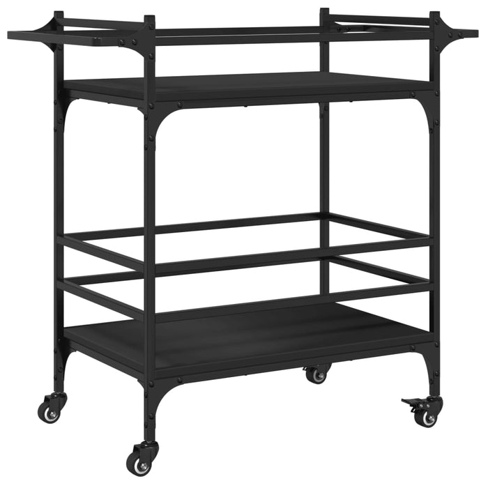 Kitchen Trolley Black 82x40x78.5 cm Engineered Wood