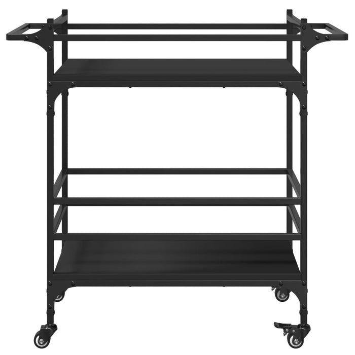 Kitchen Trolley Black 82x40x78.5 cm Engineered Wood