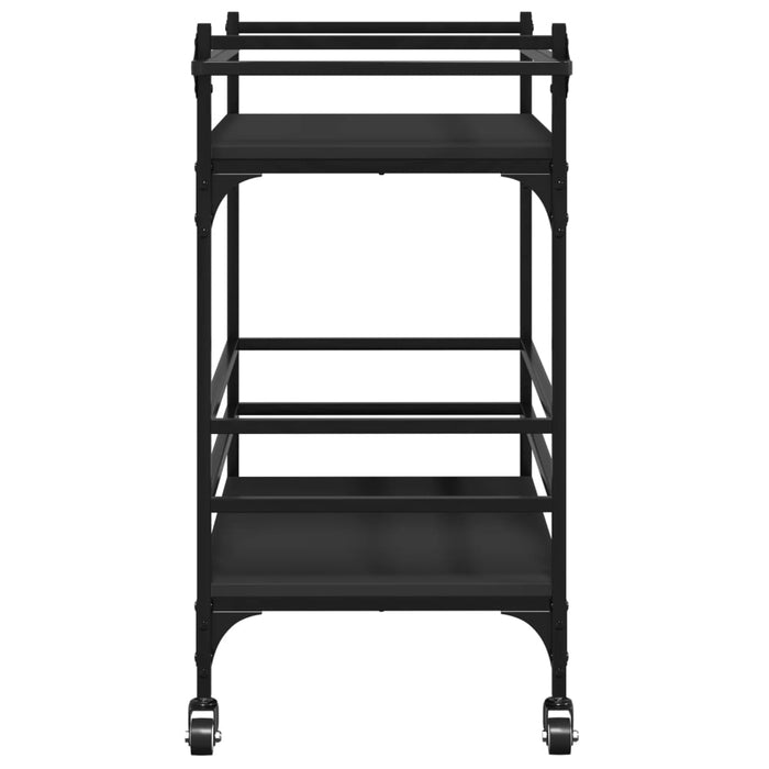 Kitchen Trolley Black 82x40x78.5 cm Engineered Wood