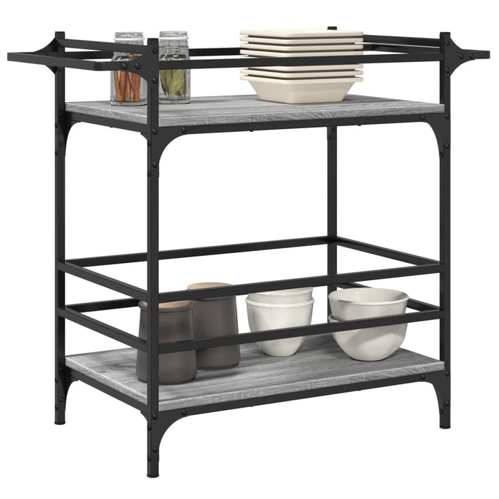 Kitchen Trolley Grey Sonoma 82x40x78.5 cm Engineered Wood