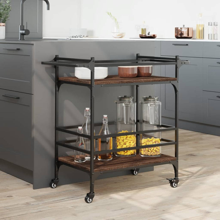 Kitchen Trolley Brown Oak 82x40x78.5 cm Engineered Wood