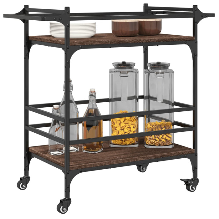 Kitchen Trolley Brown Oak 82x40x78.5 cm Engineered Wood