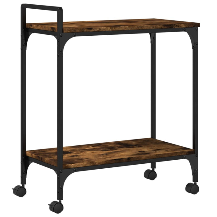 Kitchen Trolley Smoked Oak 60.5x31x72.5 cm Engineered Wood