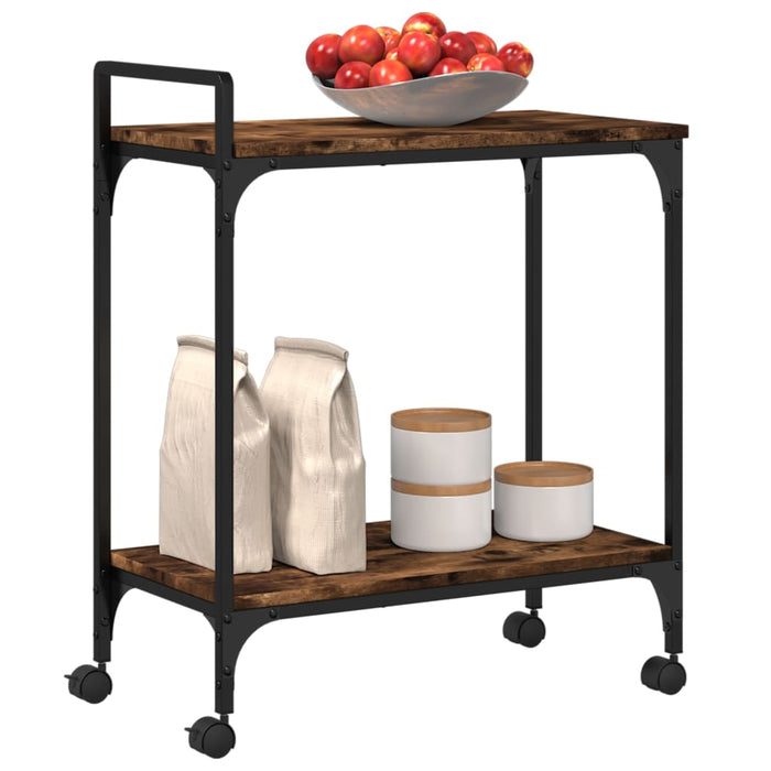 Kitchen Trolley Smoked Oak 60.5x31x72.5 cm Engineered Wood