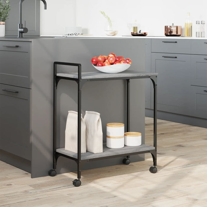 Kitchen Trolley Grey Sonoma 60.5x31x72.5 cm Engineered Wood