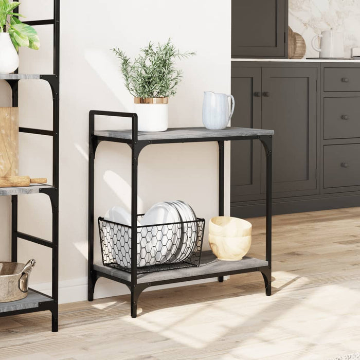 Kitchen Trolley Grey Sonoma 60.5x31x72.5 cm Engineered Wood